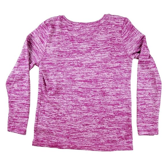 GAP Kids Fuchsia Knit Shirt Long Sleeved with Ruffles Firls size Small  JH1484 - Picture 2 of 4